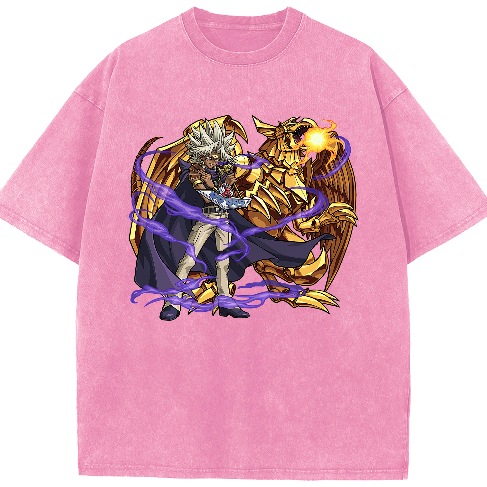 （画像用） 遊☆戯☆王 Yu-Gi-Oh! 綿100% ヴィンテージ風 半袖Tシャツ（フロントプリント）